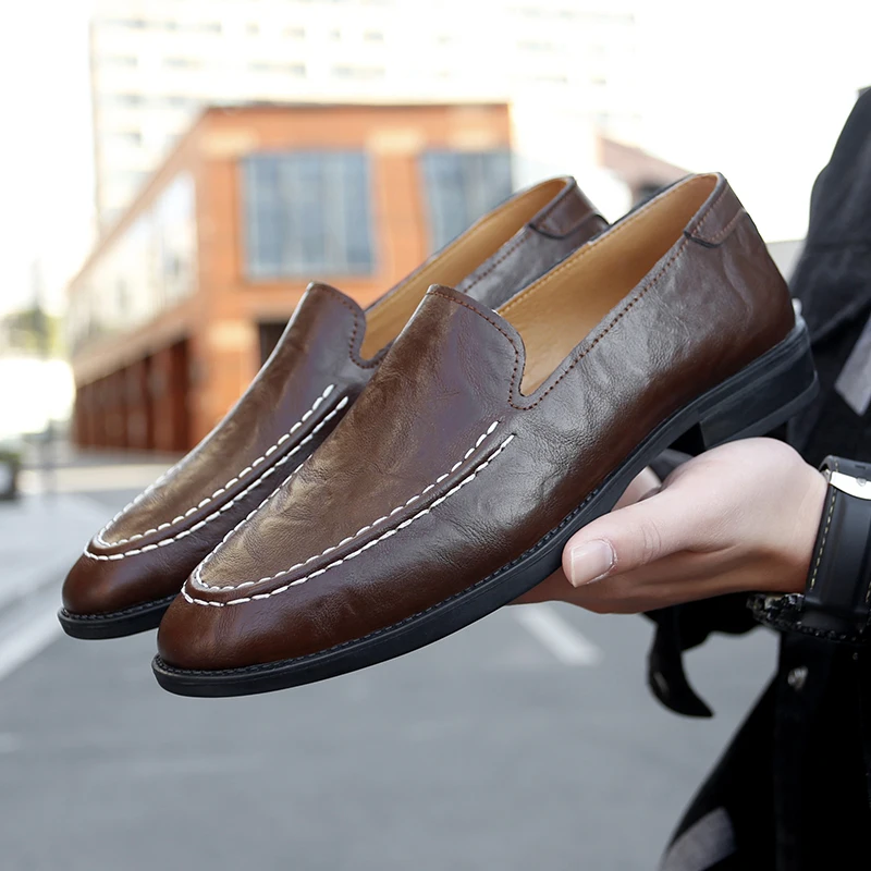 

Классические летние новые мужские лоферы, дышащие легкие роскошные деловые повседневные удобные простые джентльменские модные туфли (36-48)