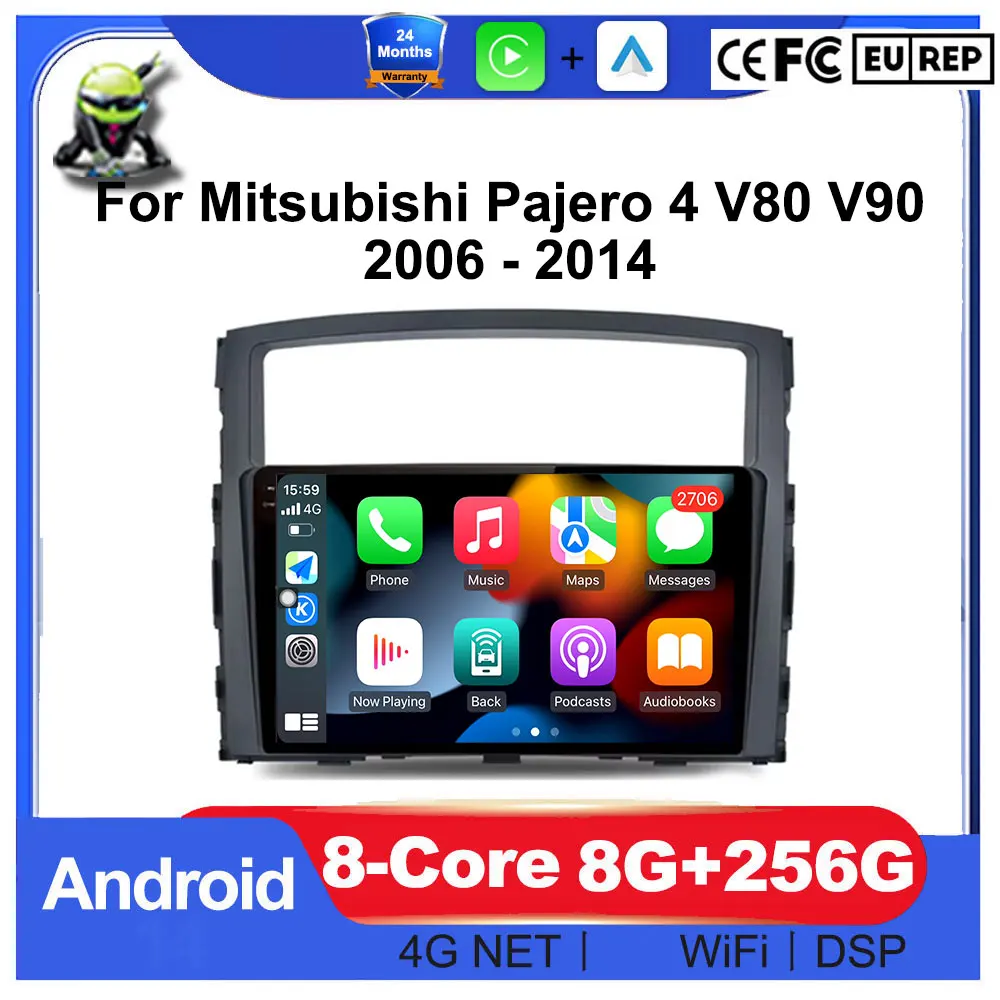 For Mitsubishi Pajero 4 V80 V90 2006 - 2014 Car Radio Multimedia Video Player GPS Navi Audio Stereo WIFI Tools Head Unit DSP