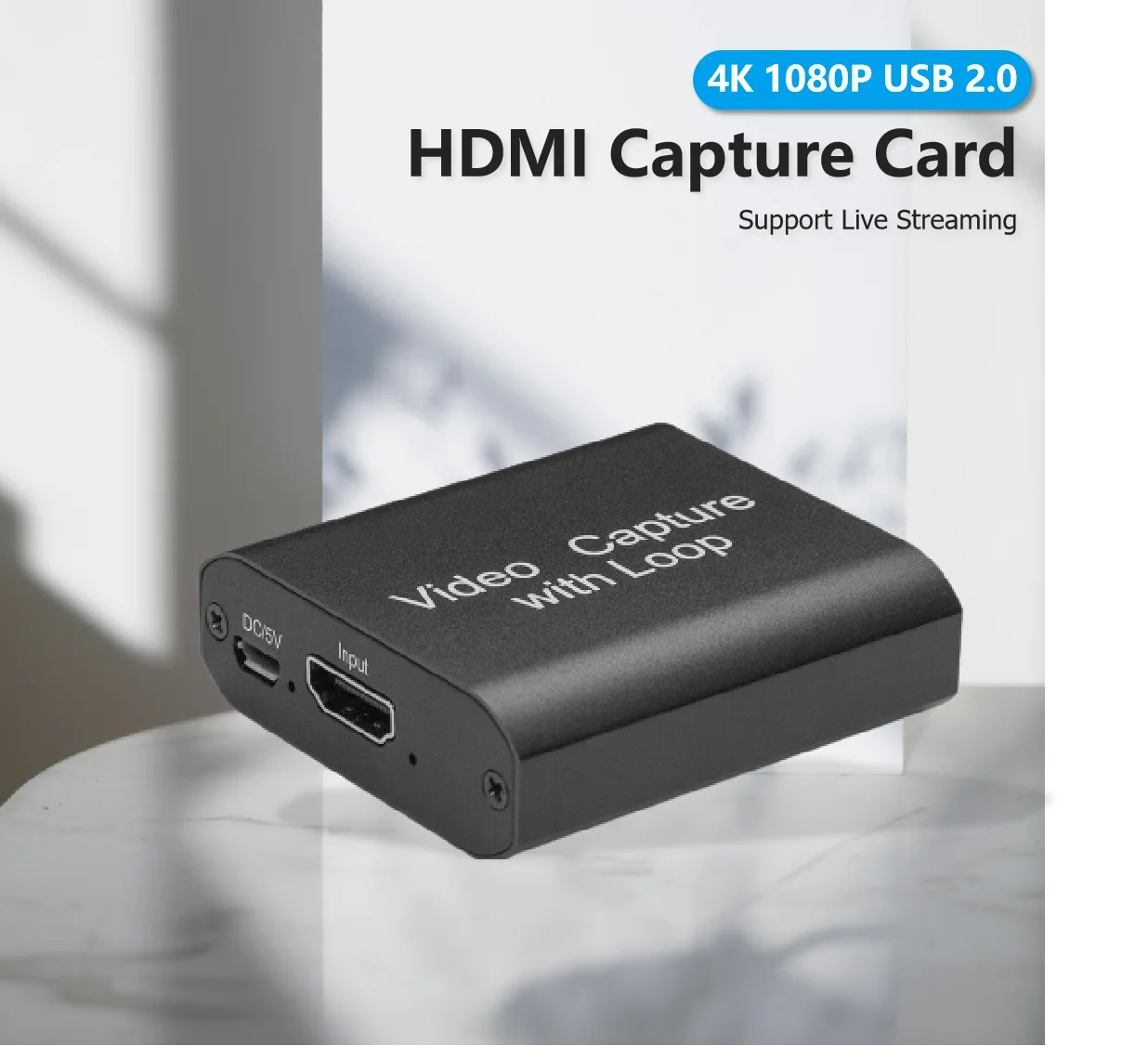 

HDMI-compatible USB 2.0 Video Capture Card 4K 1080P HD Video Recorder Grabber For OBS Capturing Game Live Streaming For PC TV