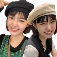 Cotton Berets Solid Vintage Spring Summer French Octagonal Forward Peaked Hats Painter Hat Street Military Beret Women Girl Caps