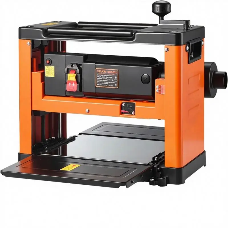 13‑Inch Benchtop Spiral Thickness Planer Single Speed 23500 RPM for Hard Soft Wood Woodworking Preparation