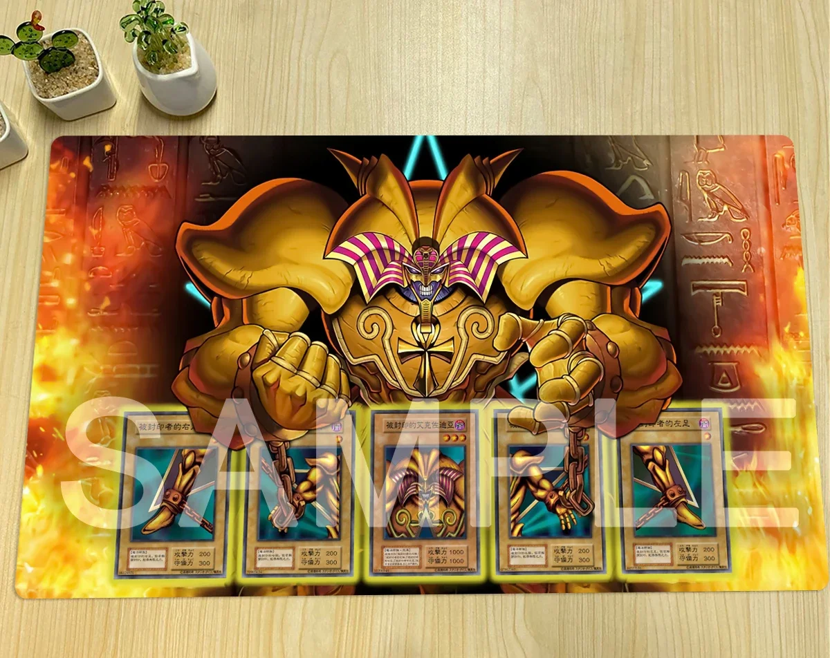 

YuGiOh Exodia The Forbidden One TCG Playmat CCG Mat Board Game Pad Trading Card Game Mat Rubber Gaming Mousepad Free Bag 60x35cm