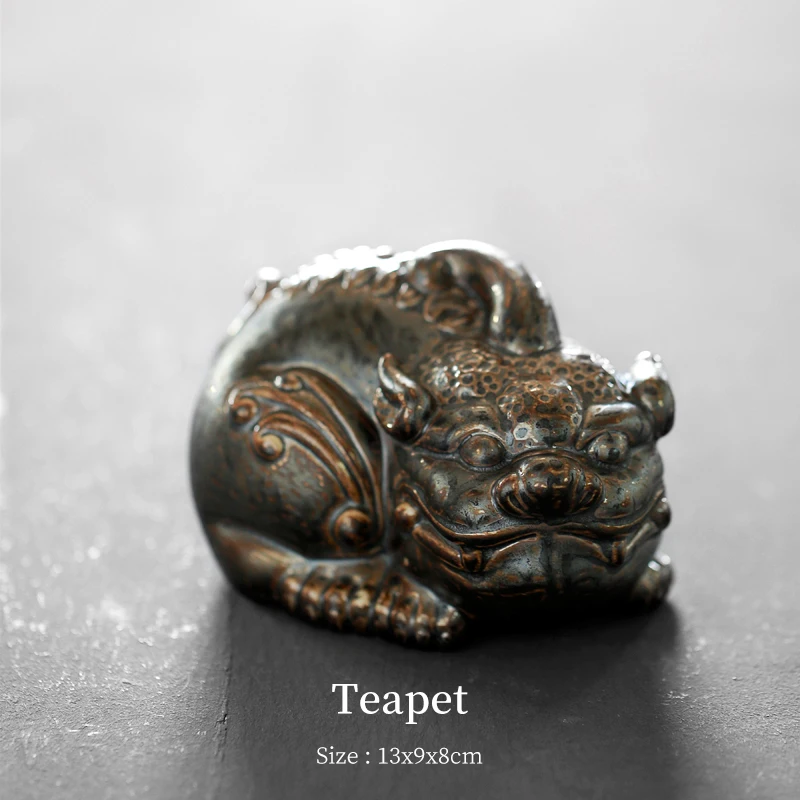 TANGPIN Lucky Toad Ceramic Tea Pets Tea Accessories for Home Decor