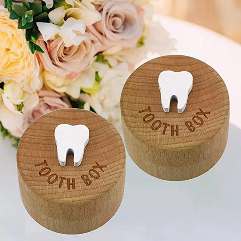 Durable Baby Tooth Saver, Quality Wooden Milk Teeth Holder with Protective Lid