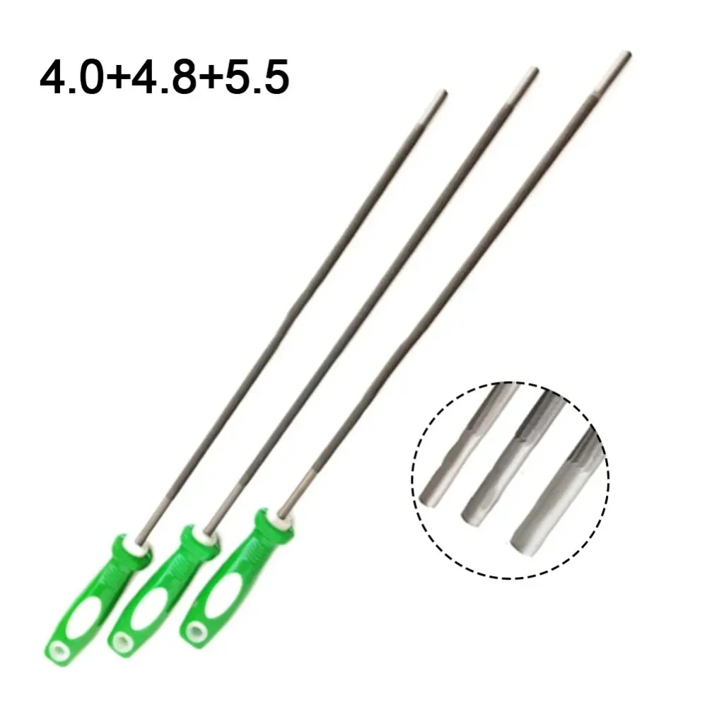 3Pcs New High Carbon Steel Chain Files Round 4.0/4.8/5.5mm Chainsaw Saw Sharpener Plastic Handle Sharpening Tool For WoodworkV