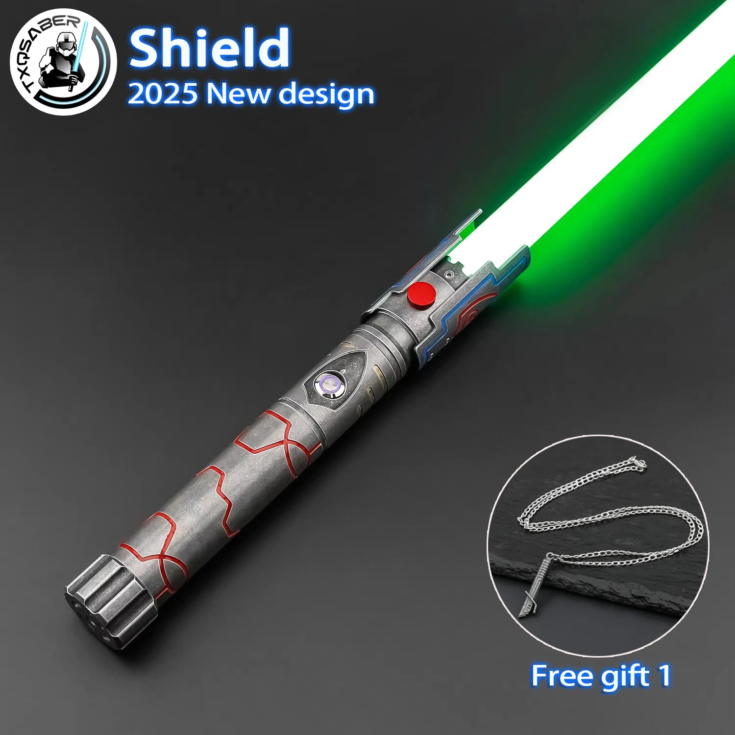 TXQSABER Shield Lightsaber ออกแบบใหม่ Heavy Dueling ดาบโลหะ Hilt Smooth RGB 12 สี SNV4-Pro พิกเซลบลูทูธ FOC Force