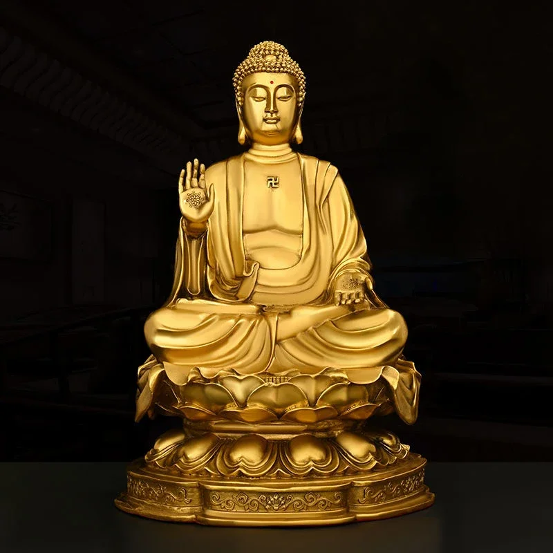 The Buddha Temple of Heaven Buddha Ornaments Pure Copper Seated Lotus Sakyamuni Home Furnished Buddha