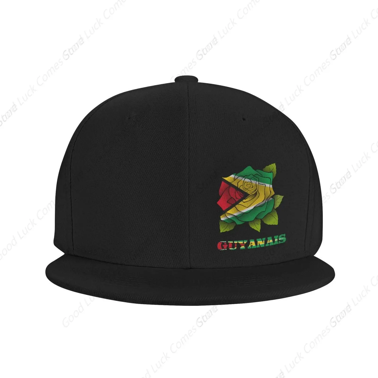 Flowers Guyana Guyanais Flag Snapback Hat for Men Women Flat Bill Brim Hat Adjustable Hip Hop Hat Baseball Cap