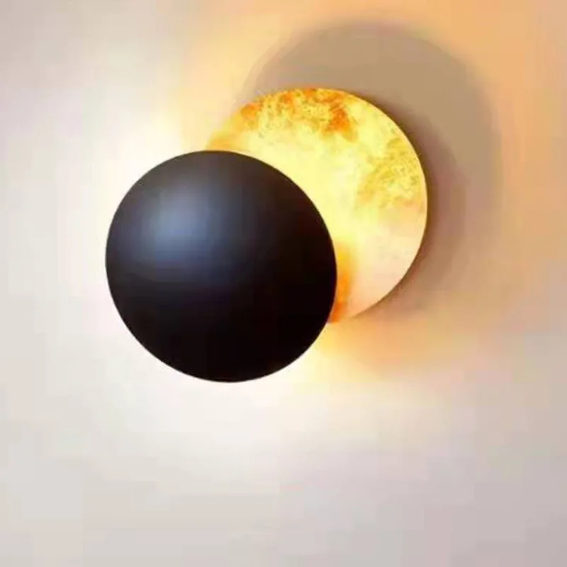 Luzes de parede para Eclipse Solar e Lunar, Designer Art Lights, cabeceira, quarto, corredor, escadaria, parede de fundo
