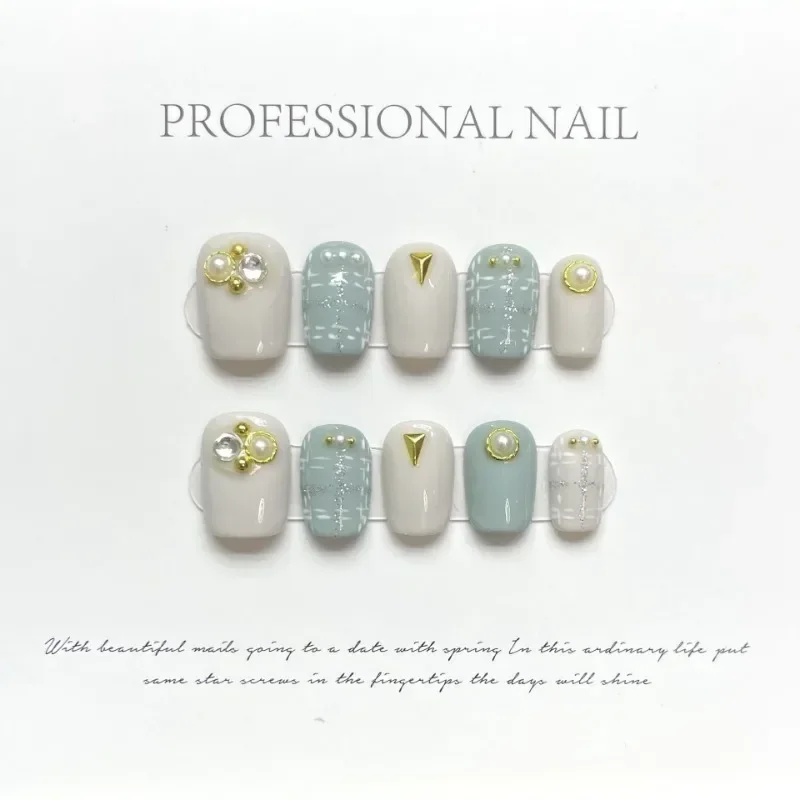 10 sztuk ręcznie robione klej wielokrotnego użytku klejone sztuczne paznokcie balet samoprzylepne estetyczne sztuczne paznokcie wysokiej jakości perły naciśnij na paznokcie