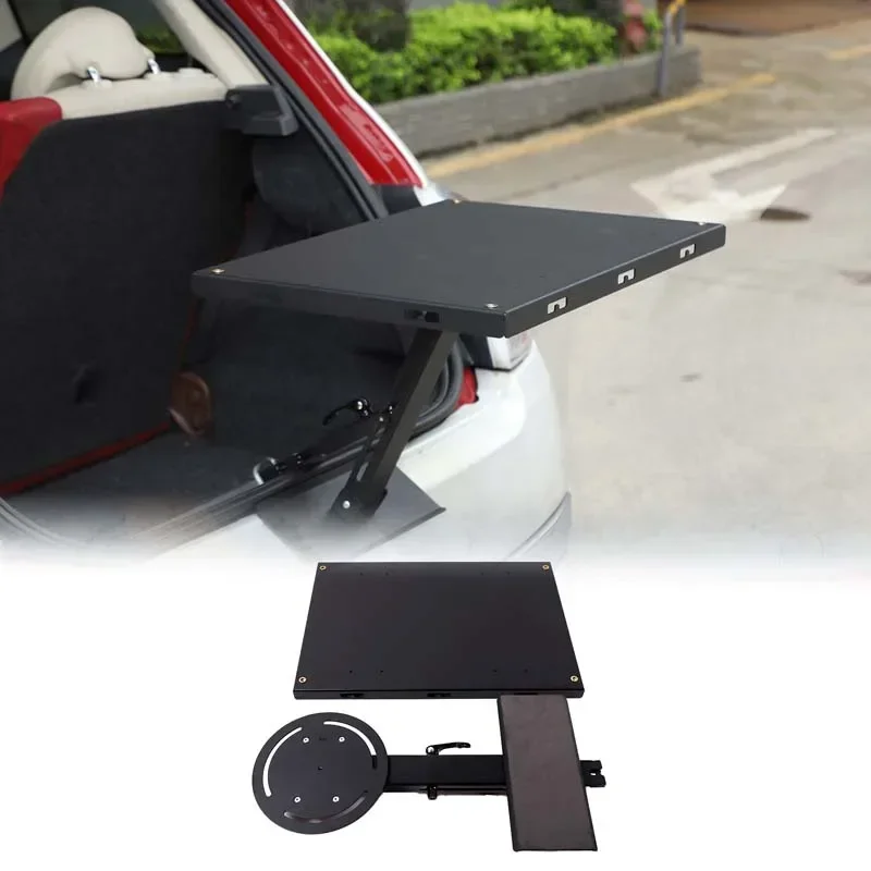 

1Pcs carbon steel black For Fiat 500 2009-2015 car tailgate lock extension small table plate interior modification accessories