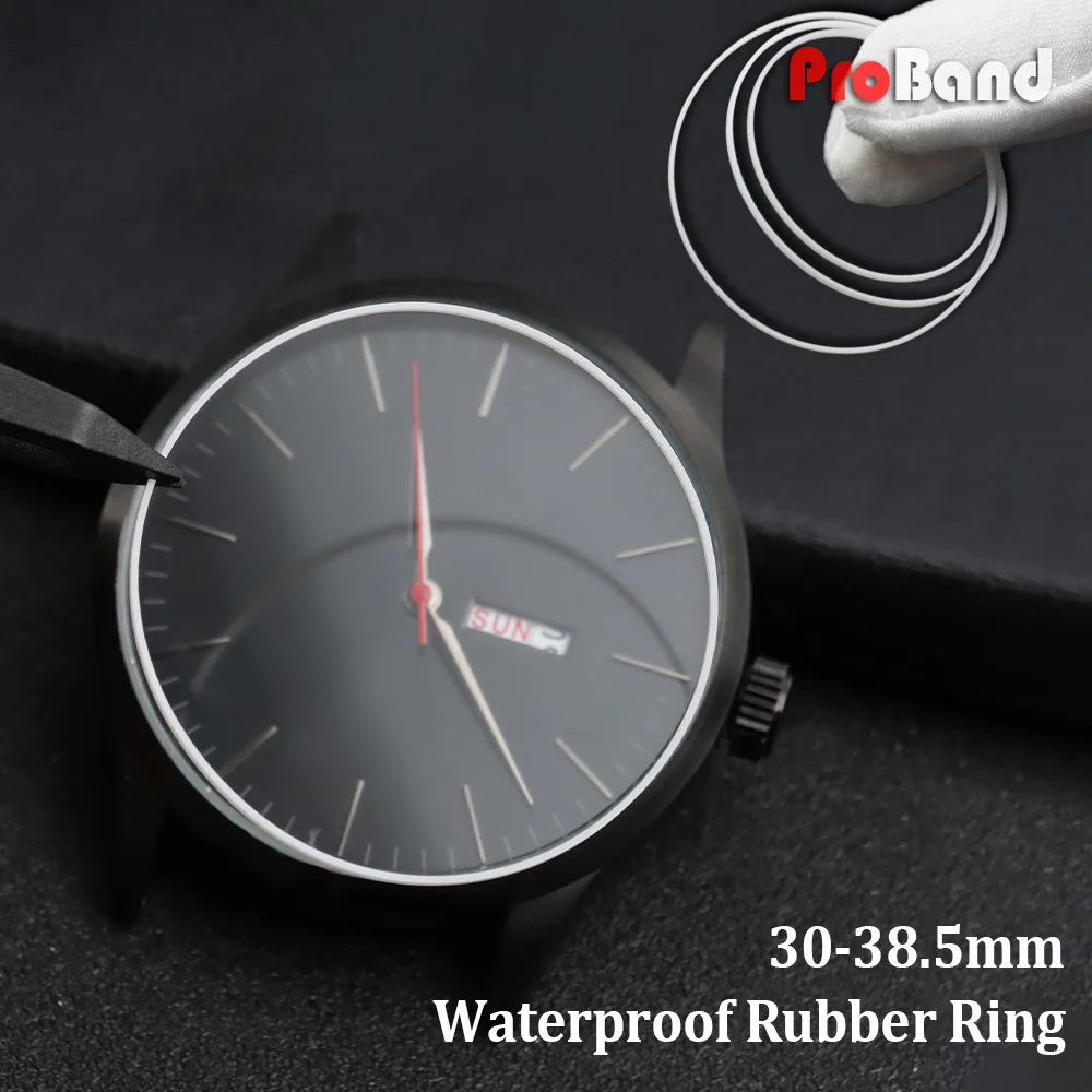 Watch Glass Cover Gasket 30.5-38mm Inner 0.45mmThick Replacement Watch Parts Seal Washers Waterproof O-Ring Watch Repair Tools