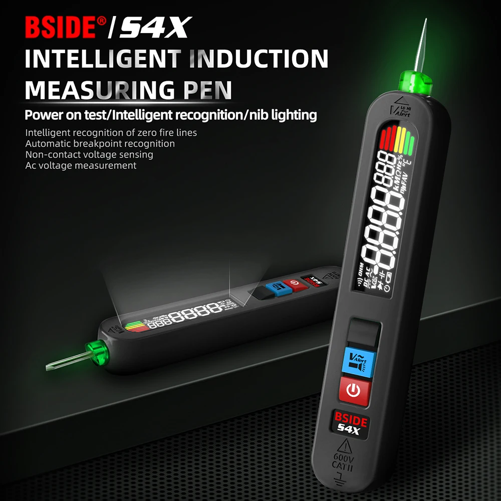 BSIDE S4X 12V-300V Voltage Tester Pen Non-Contact Detection Leakage Live Wire Breakpoint Finder Portable Electrical Instrument