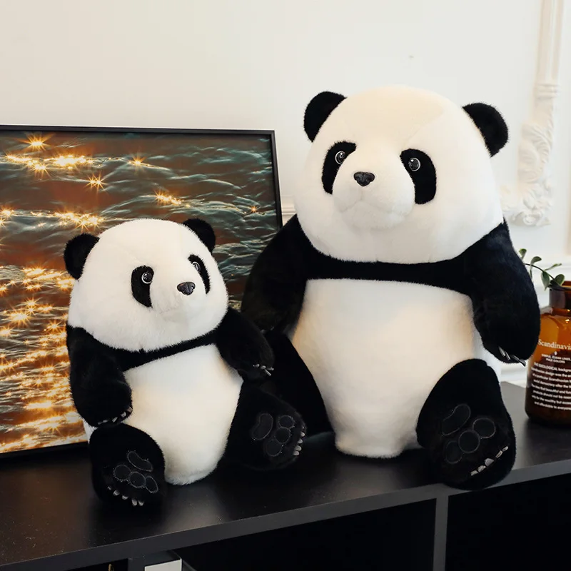 Real Life Lovely Giant Panda Plush Toy Simulated Precious Animals Pandas Doll Soft Pillow Toys for Children Kids Birthday Gifts