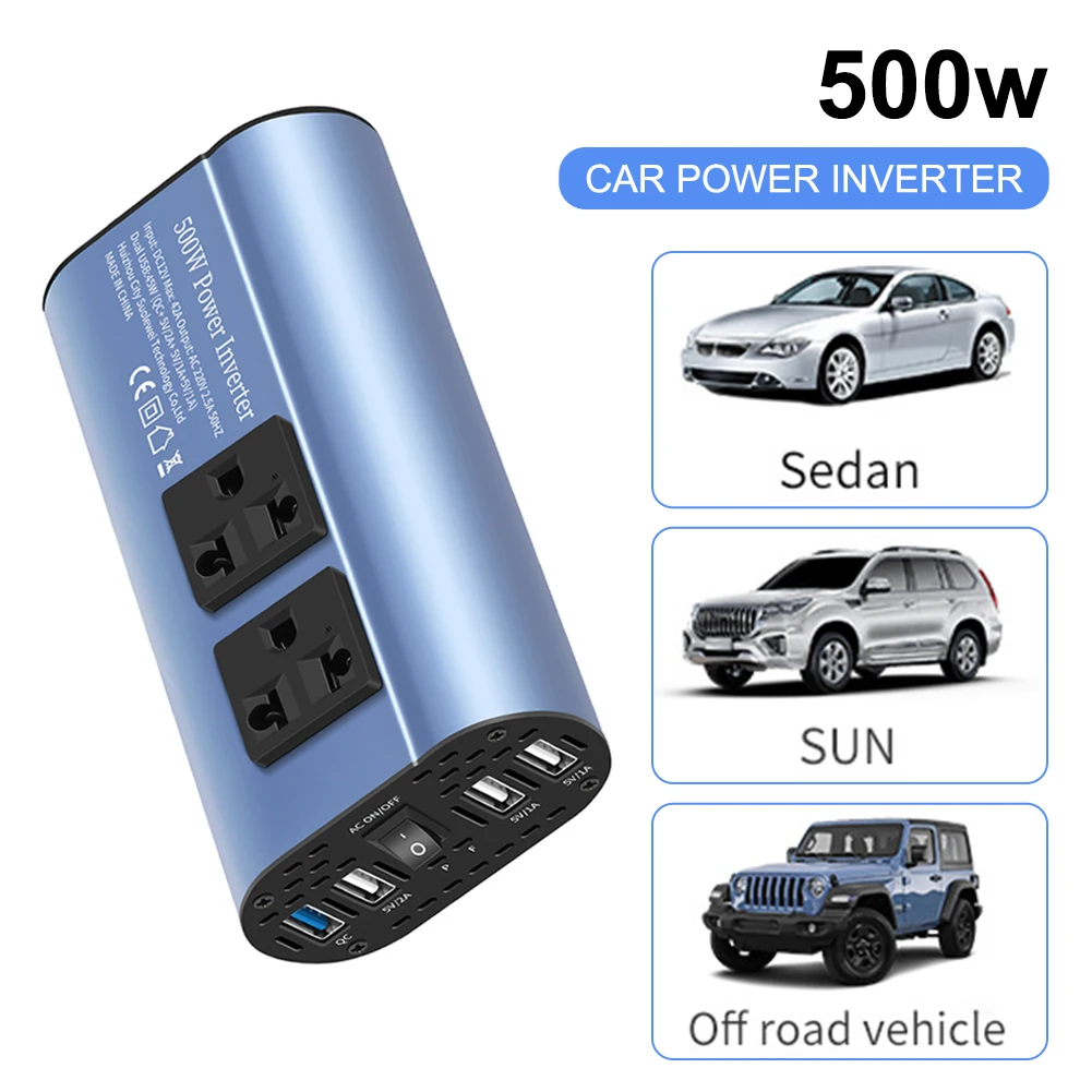 Convertitore di potenza per auto con onda sinusoidale di correzione inverter standard europeo da 300/500 W da 12 V a 220 V