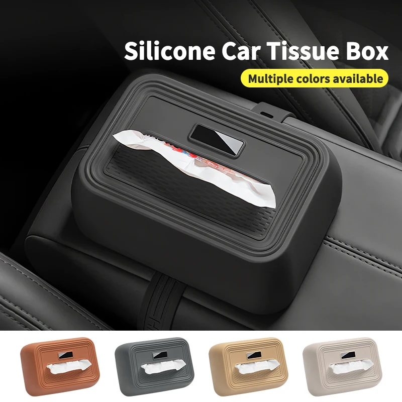 General Motors Tissue Holder Odorless Soft Silicone Car Napkin Box, Can Be Installed On The Sun Visor Armrest Seat Backrest