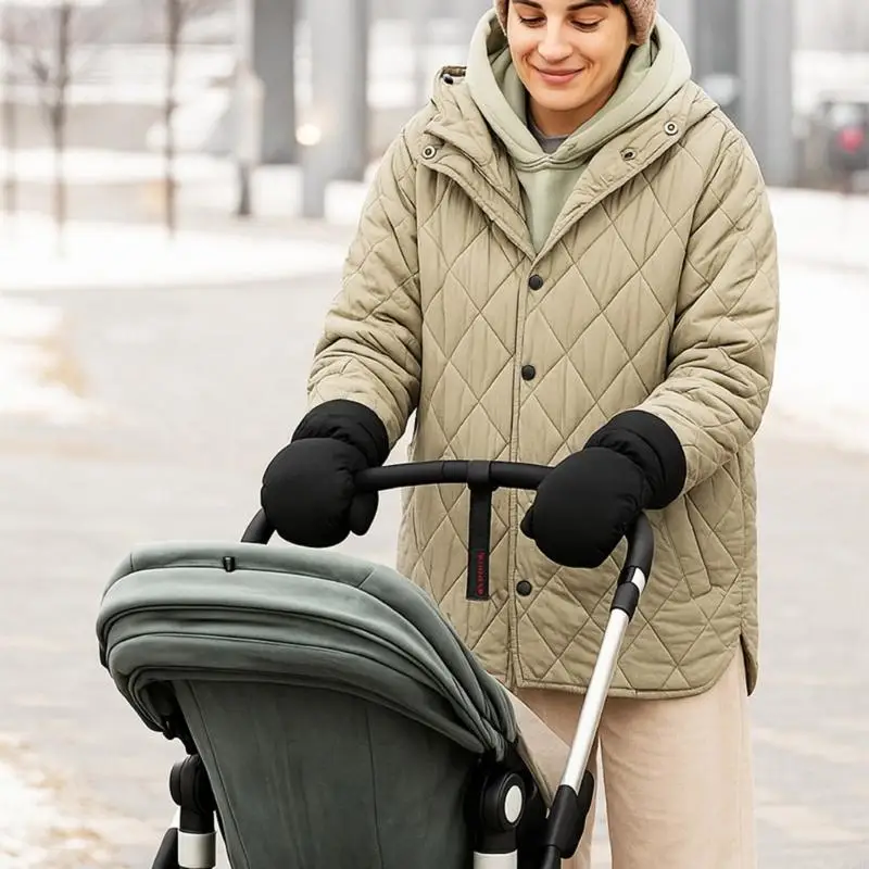 Windproof Warm Strollers Gloves For Baby Carriage Winter Use Polyester