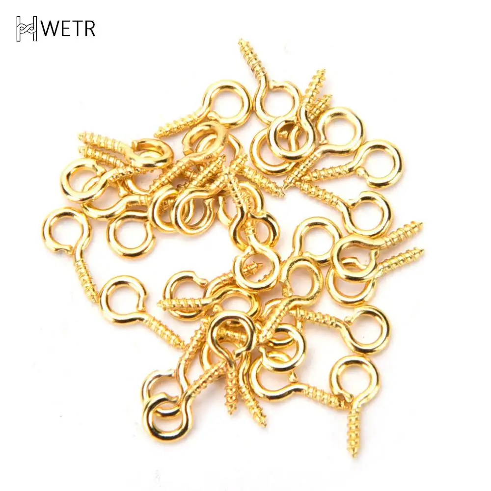 100Pcs 8/10mm Small Sheep Eyes Nail Screw Gold/ Color For Beaded Pendant Jewelry Findings Jewelry Accessories