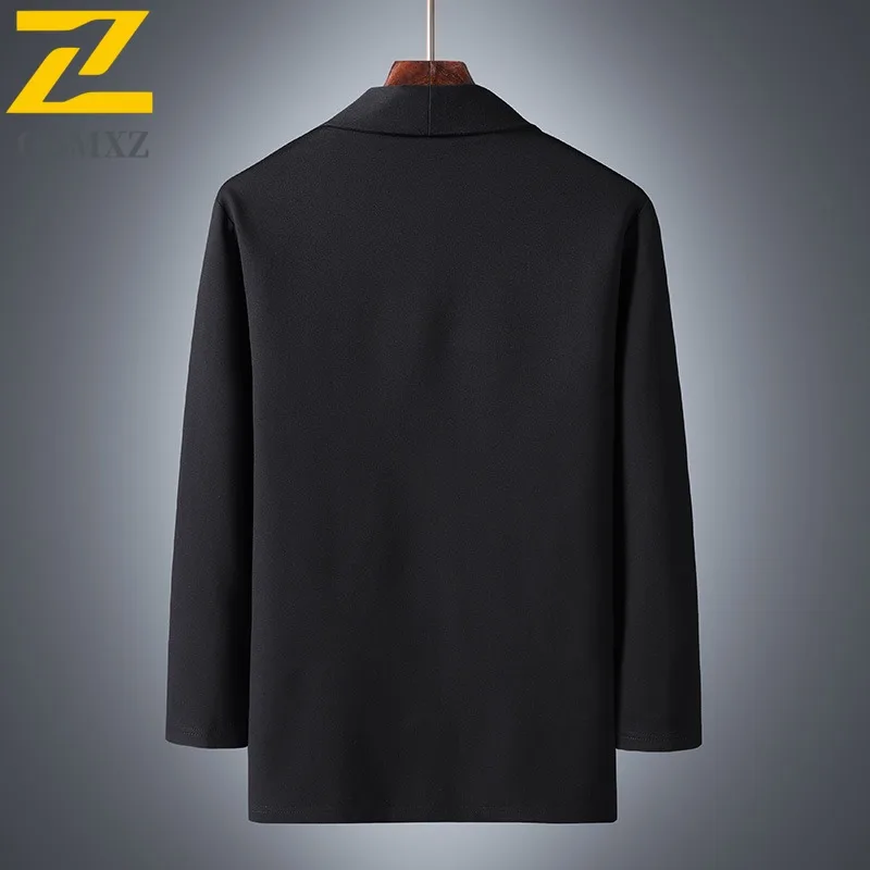 COMXZ Breathable Windbreaker Coat Top Luxury Outdoor Office Business  Anti Wrinkle Jackets Solid Color Jacket with No Hood