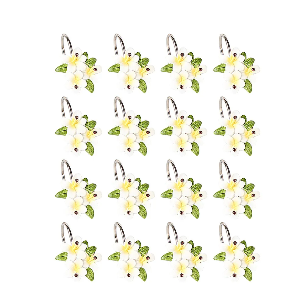 12Pcs Resin Curtain Hooks Modern Traditional Bathroom Shower Rustproof Lightweight Strong Hold Glide Quietly on Metal Rods