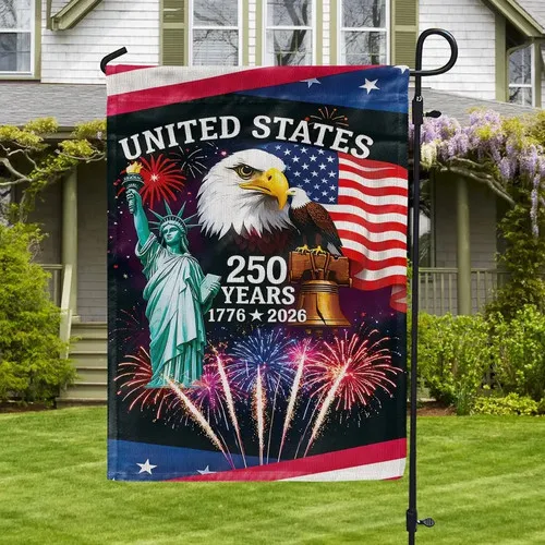 Patriotic Eagle USA Garden Flag, 250 Years Freedom 1776-2026 Outdoor Decoration XXQ