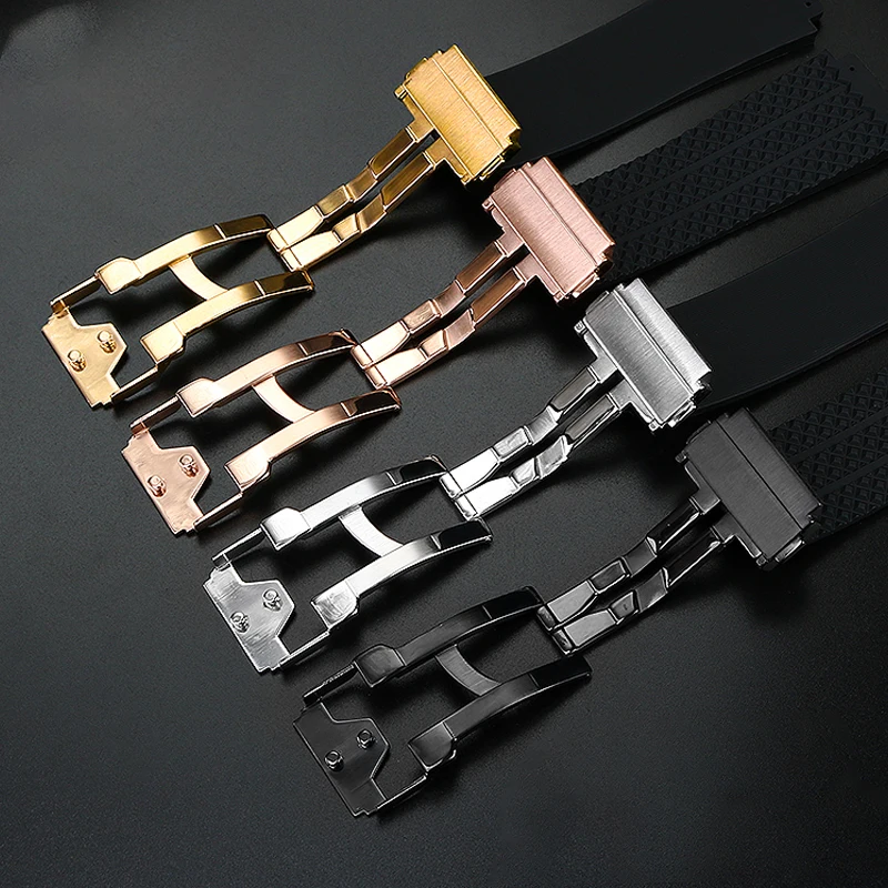 Watchband for HUBLOT BIG BANG Silicone 25*19mm Waterproof Men\'s Watch Strap Chain Watch Accessories  Rubber Bracelet  wristband