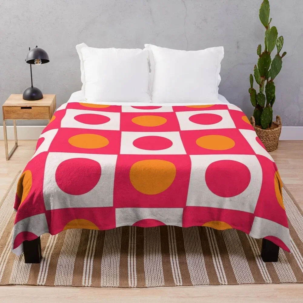 

Hot Pink and Orange Checkered Pattern Throw Blanket