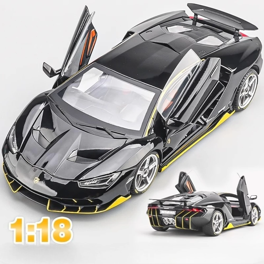 

1:18 Scale Lambor LP770 Car Model Toy Metal Die-cast Shock Absorption Vehicles Sound Light Supercar Models Gifts for Children