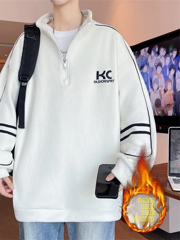 

Двусторонняя флисовая толстовка свободного кроя с контрастным цветом и буквенным принтом, на молнии, теплая, из эластичной полиэстеровой ткани