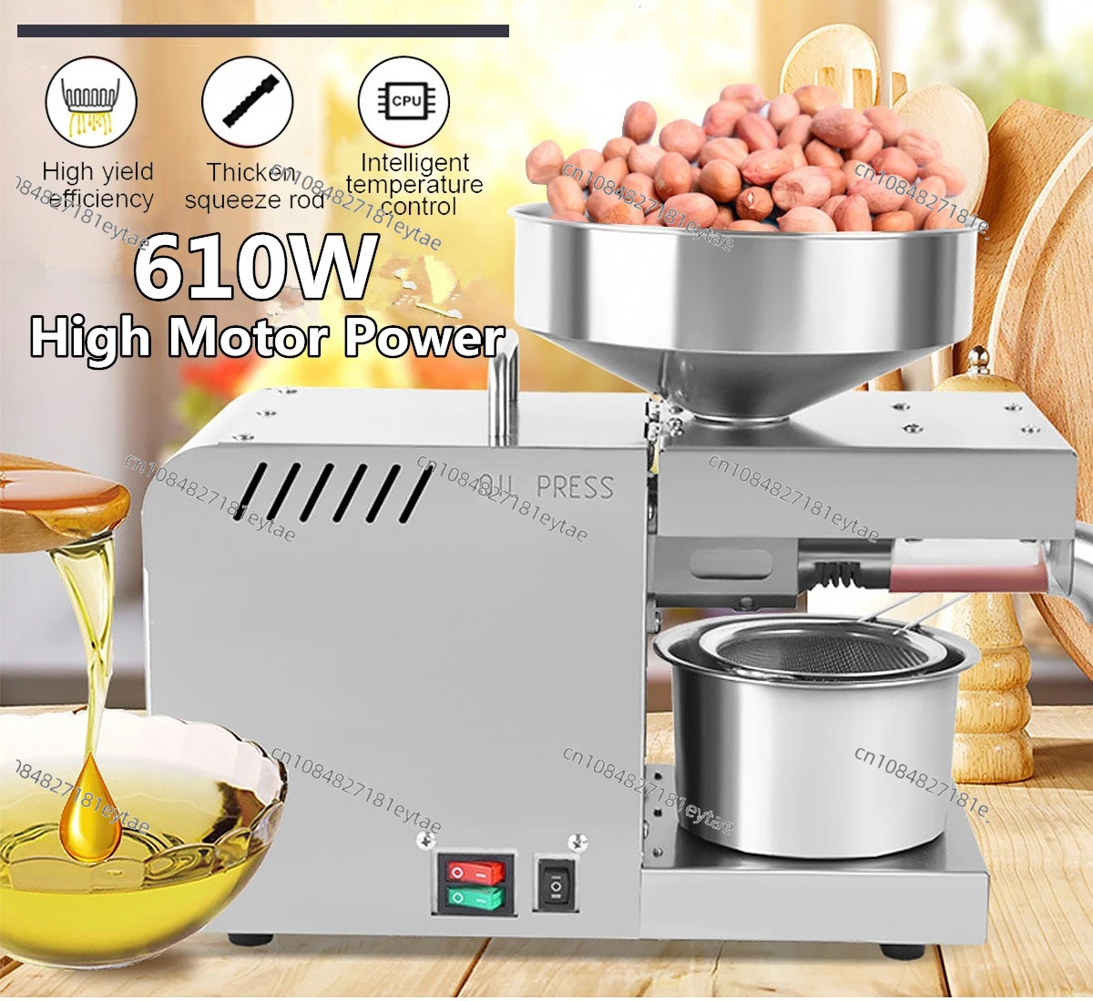 Household oil press Smart stainless steel kitchen appliances Small commercial oil press