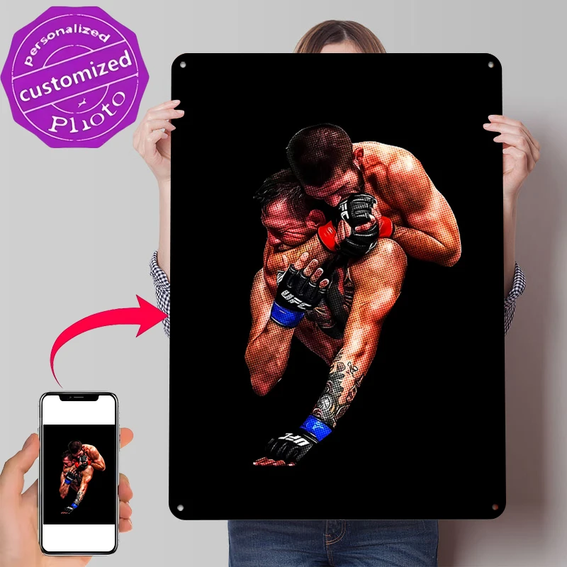 Khabib Nurmagomedov Metal Poster Customized Wall Art Retro Vintage Tinplate Signs for Decoration Living Room Accessories Decor