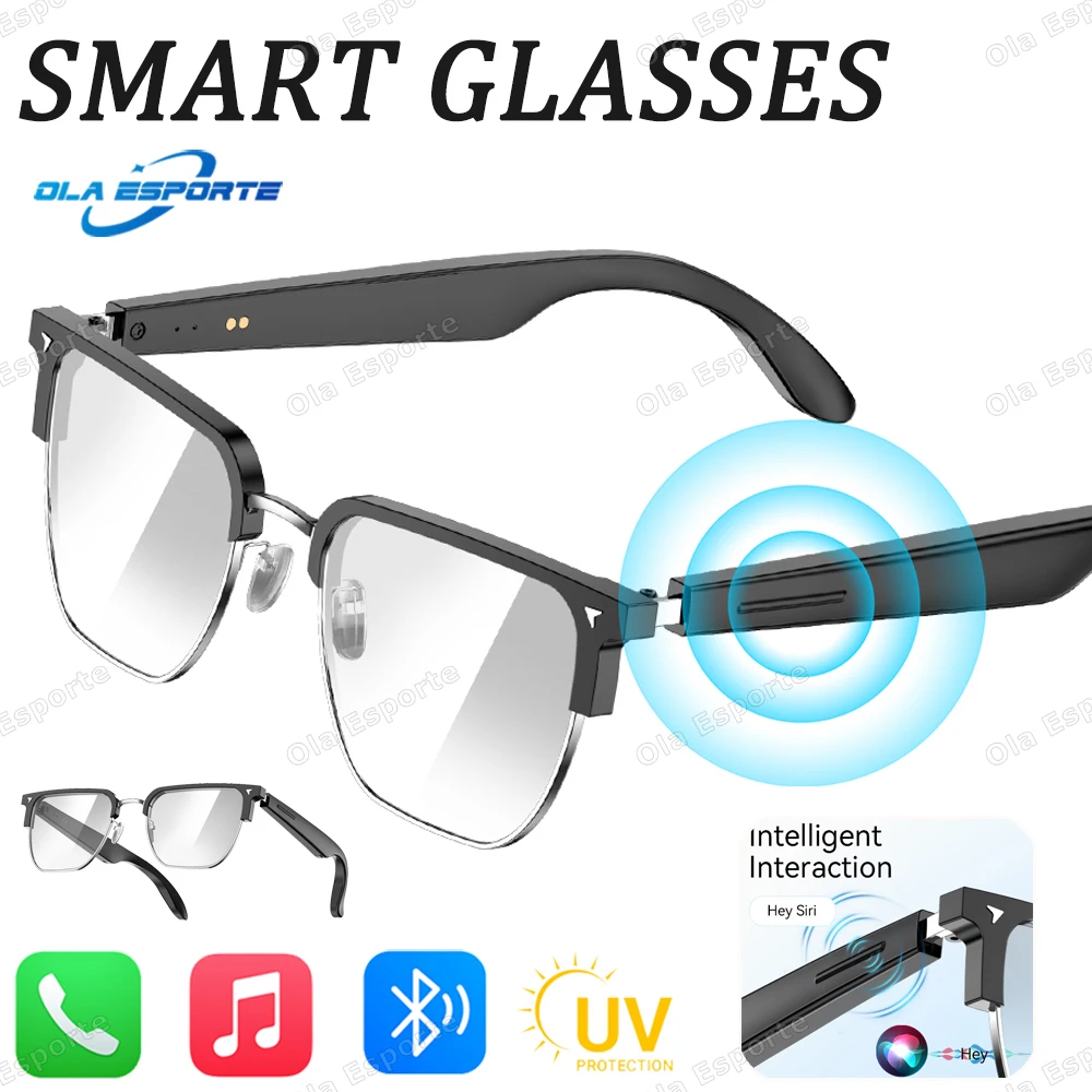 New Smart Audio Glasses Air conduction Wireless Bluetooth HD Headset Dustproof Waterproof With Microphone Sunglasses Men Women