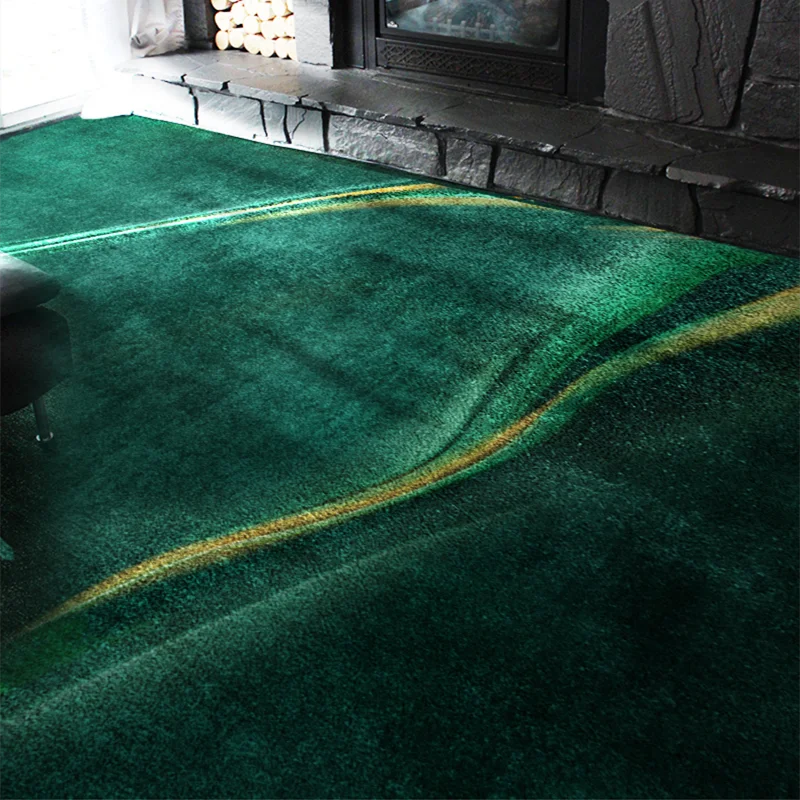 Modern Light Luxury Green Living Room Carpet Nordic Non-slip Kitchen Bathroom Rug Bedroom Coffee Table Carpets Entry Porch Mat