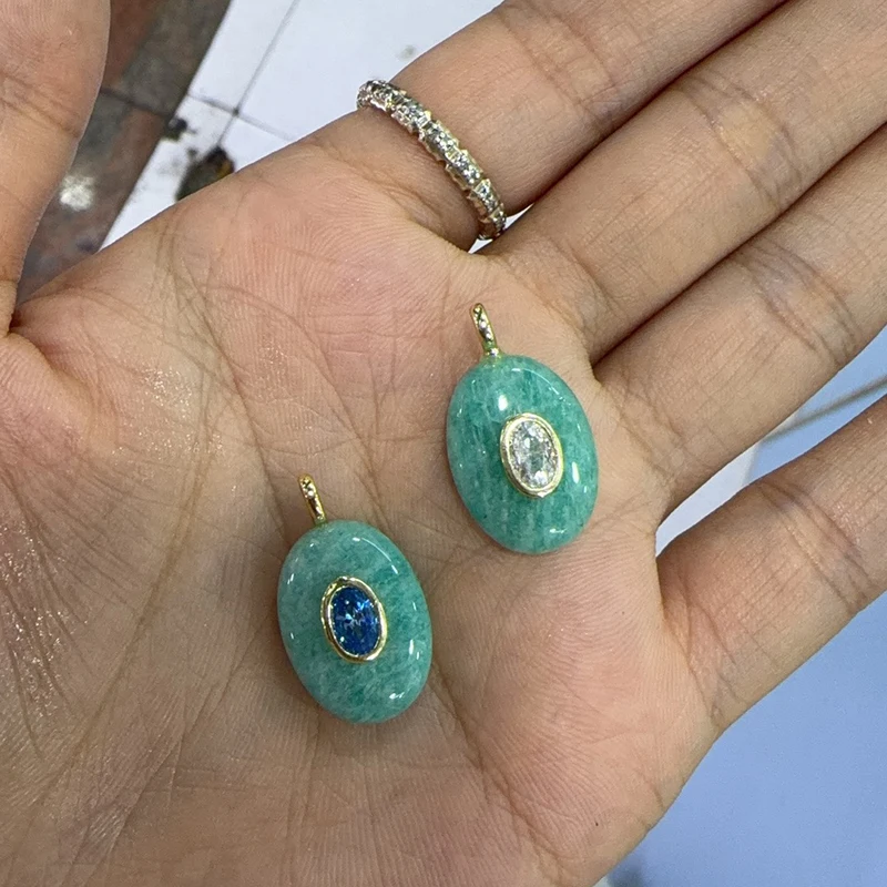 3pcs/lot Jewelry Accessory Natural Stone ZirconTransparent Snail Shaped Pendant For Charms Earrings  Mobile Phone Shell Bracelet