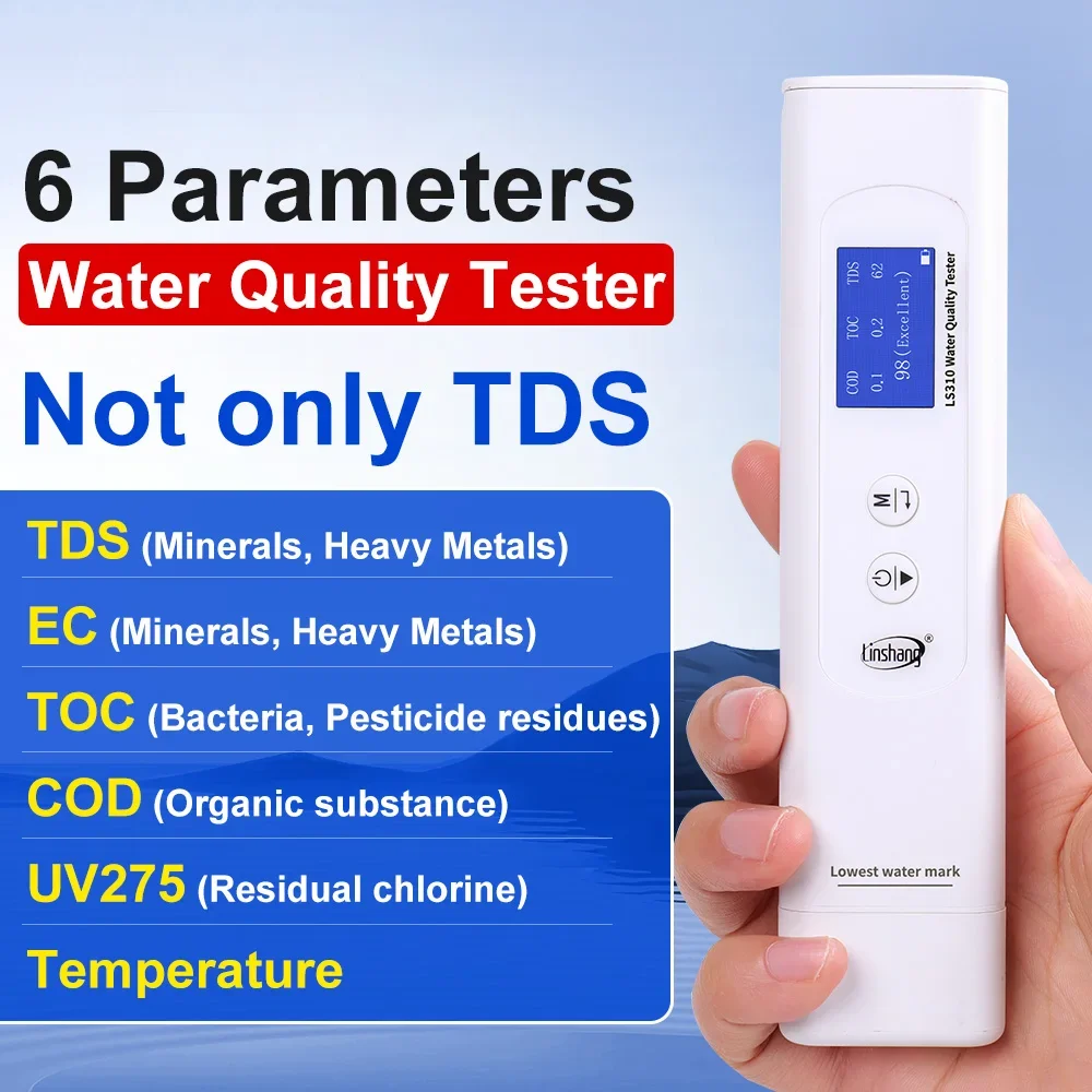 

Water Quality Tester Best Tds Meter Digital Water Tester 6 in 1 COD TOC TDS Meter for Drinking Tap Water High Precision LS310