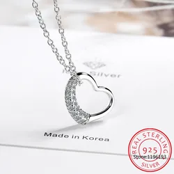 Heart Necklace for Women D Color VVS1 Moissanite 925 Sterling Silver Minimalist Heart Pendant Necklace Engagement Jewelry MSN019