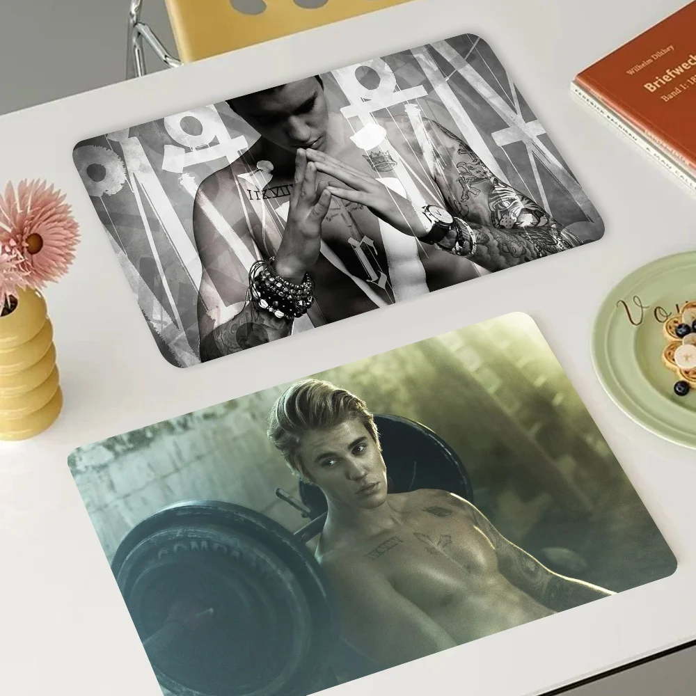 

J-Justin-Biebers Quick Drying Dish Mat Printed Kitchen Tableware Coffee Draining Pad Dinnerware Cup Bottle Placemat