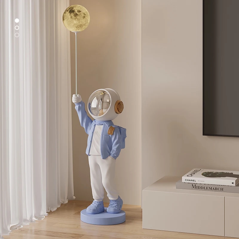 

Home Decor Sculptures Decoration Accessories Cream Moon Ball Lamp Astronaut Landing Decoration Living Room Resin Animal Statues