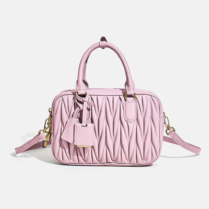 Luxe merkontwerp damestassen echt leer dameshandtassen mode gouden slot schoudertassen vrouw naaien vierkante crossbody tassen