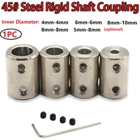 1set Rigid Shaft Coupling 4mm/5mm/6mm/8mm/10mm CNC Motor Jaw Shaft Coupler Connector Sleeve #45 Steel Transmission Connector
