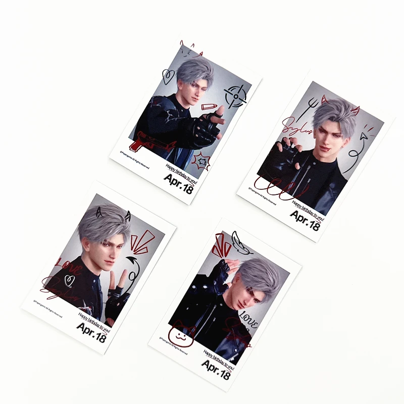 4 Pçs/set Amor E Espace Profundo Cartão Lomo Sylus Abril 18 Feliz Aniversário Cartões Pequenos Photocard Fãs Coleção Presente