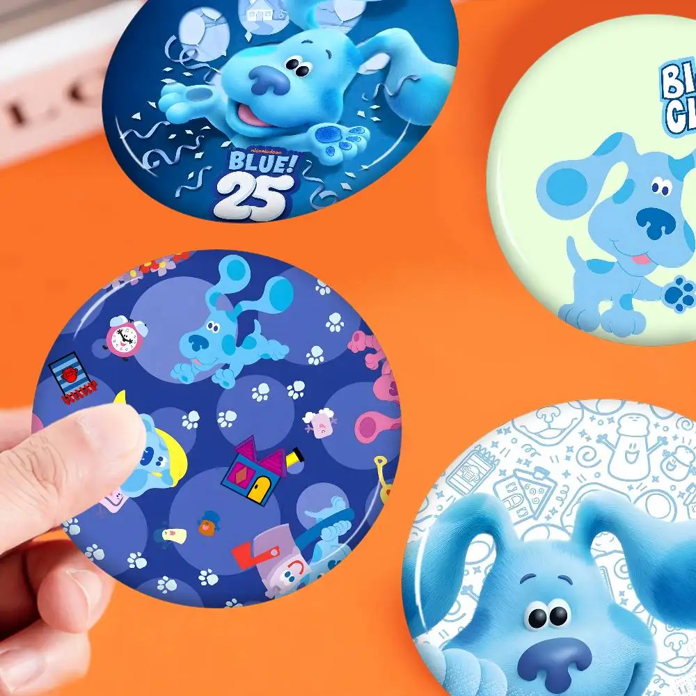 B-Blue C-Clues Épinglette souple en métal avec icône imprimée lumineuse, cadeau pour amis, badge, broche de col, épingle de revers