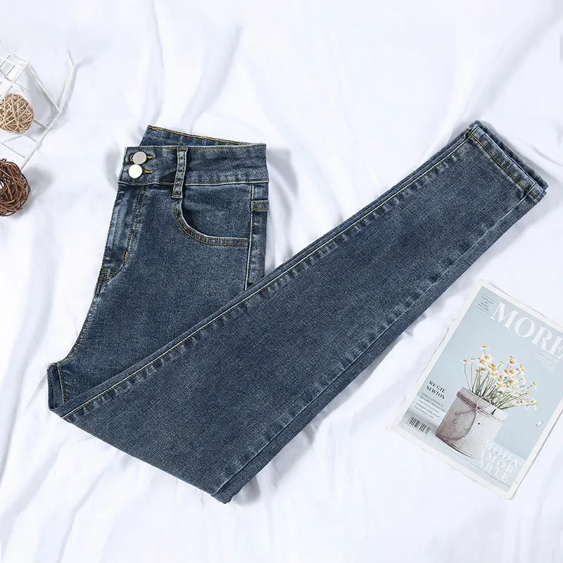 Vintage Skinny Stretch Pencil Jeans Women Casual High Waist Streetwear Denim Pants Spring Fall Vaqueros Korean Kot Pantolon New