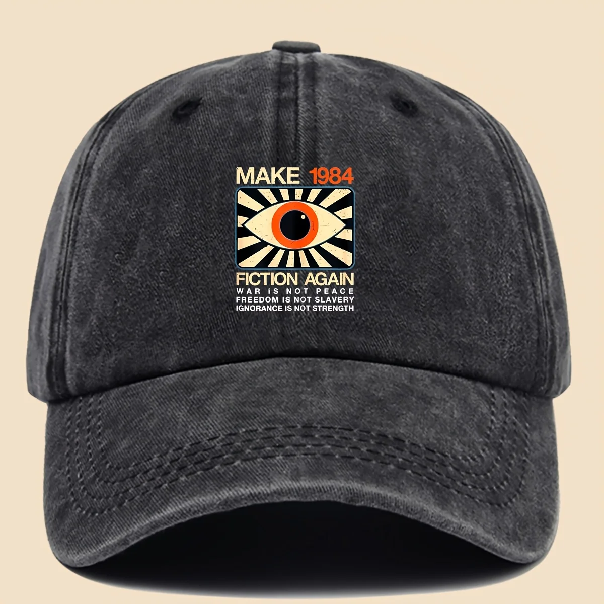 1PCRetro 1984 Fiction Again Dad Hat | Vintage Eye-Catching Baseball Cap with Breathable Soft Top & Adjustable Fit - Unisex Outdo