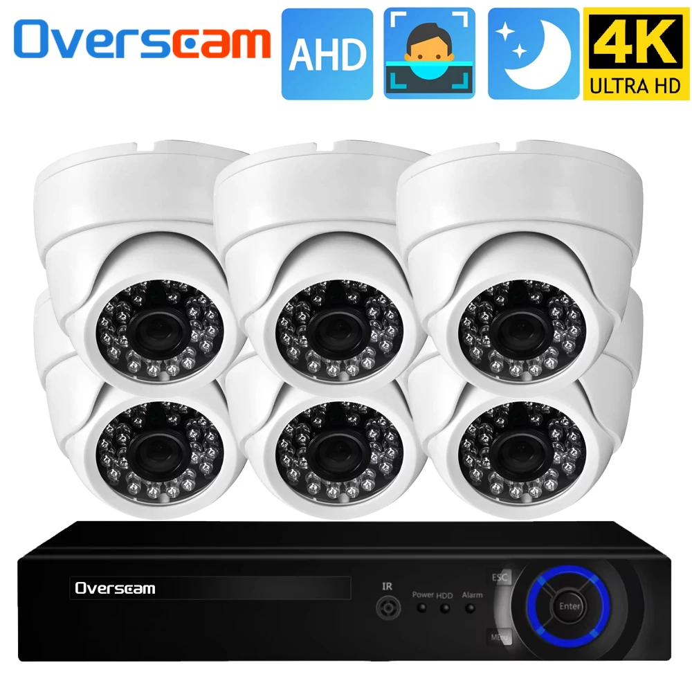 

8CH H.265+ 4K 8MP 12V AHD DVR CCTV Dome Camera System Outdoor Security 1080P IP Camera P2P Video Surveillance System DVR Kit