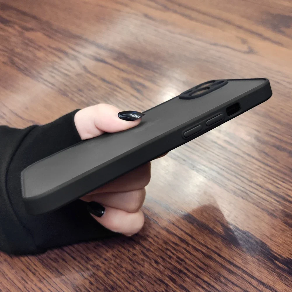 الفاخرة للصدمات ماتي الصلب PC جراب هاتف آيفون 17 الهواء 16 16e 15 14 13 12 11 16 برو ماكس زائد غطاء شفاف مصد صغير #4