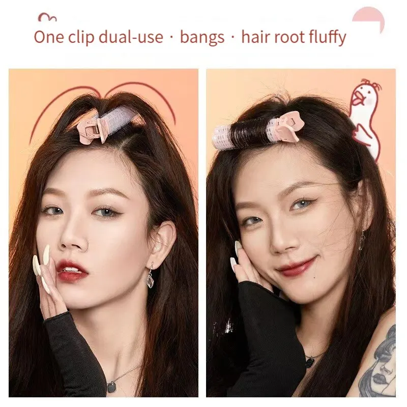 6PCS Cranial Hair Roots Pomade Clip Curl Barrel Headpiece Fixed Hair Pomade Clip Plastic Hair Clips Hair Roller