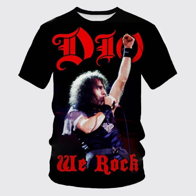 New Fashion Summer Metal Rock Band Dio 3D Printed Men\'s Casual Cool T-Shirt Music Friends Hip Hop Funny Unisex Short Sleeve Top