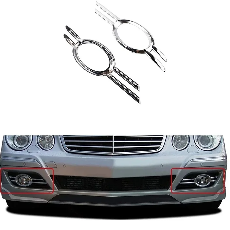 

For Mercedes-Benz E Class W211 Avantgarde Facelift 2007-2009 2X Car Front Fog Lights Cover Trims Chrome ABS 2118851274