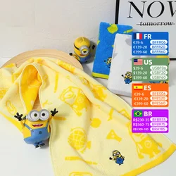 Minions 2024 nuovo cotone asciugamano per bambini immagine cartone animato dio rubare latte papà carino grandi occhi carino asciugamano viso morbido, confortevole sma